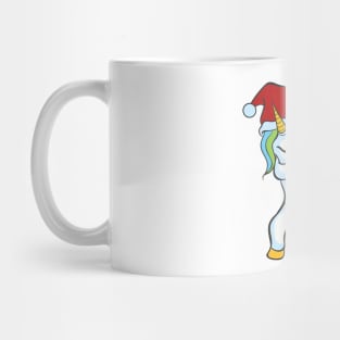 Dabbing Unicorn with Christmas Santa Hat Mug